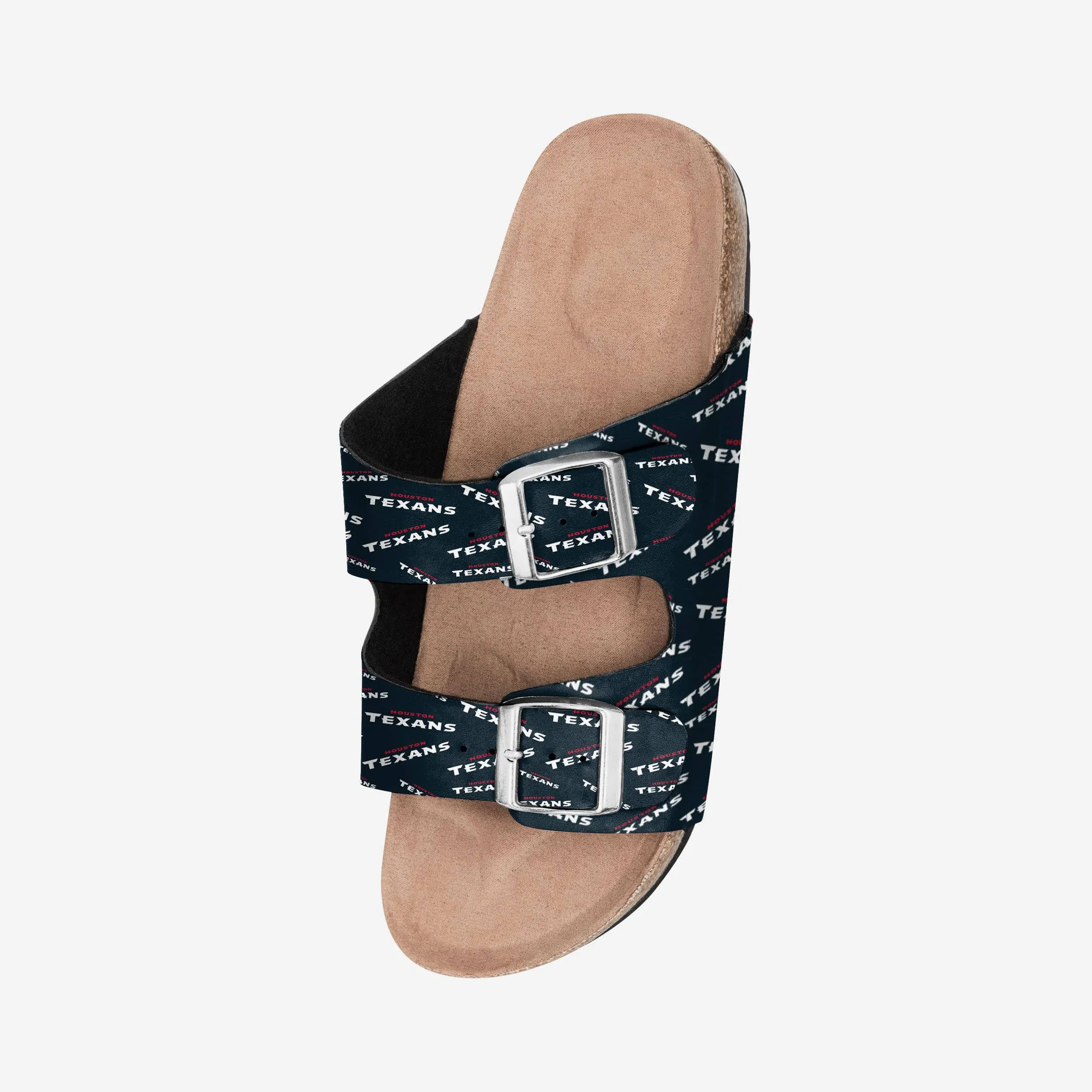 Houston Texans Womens Mini Print Double Buckle Sandal