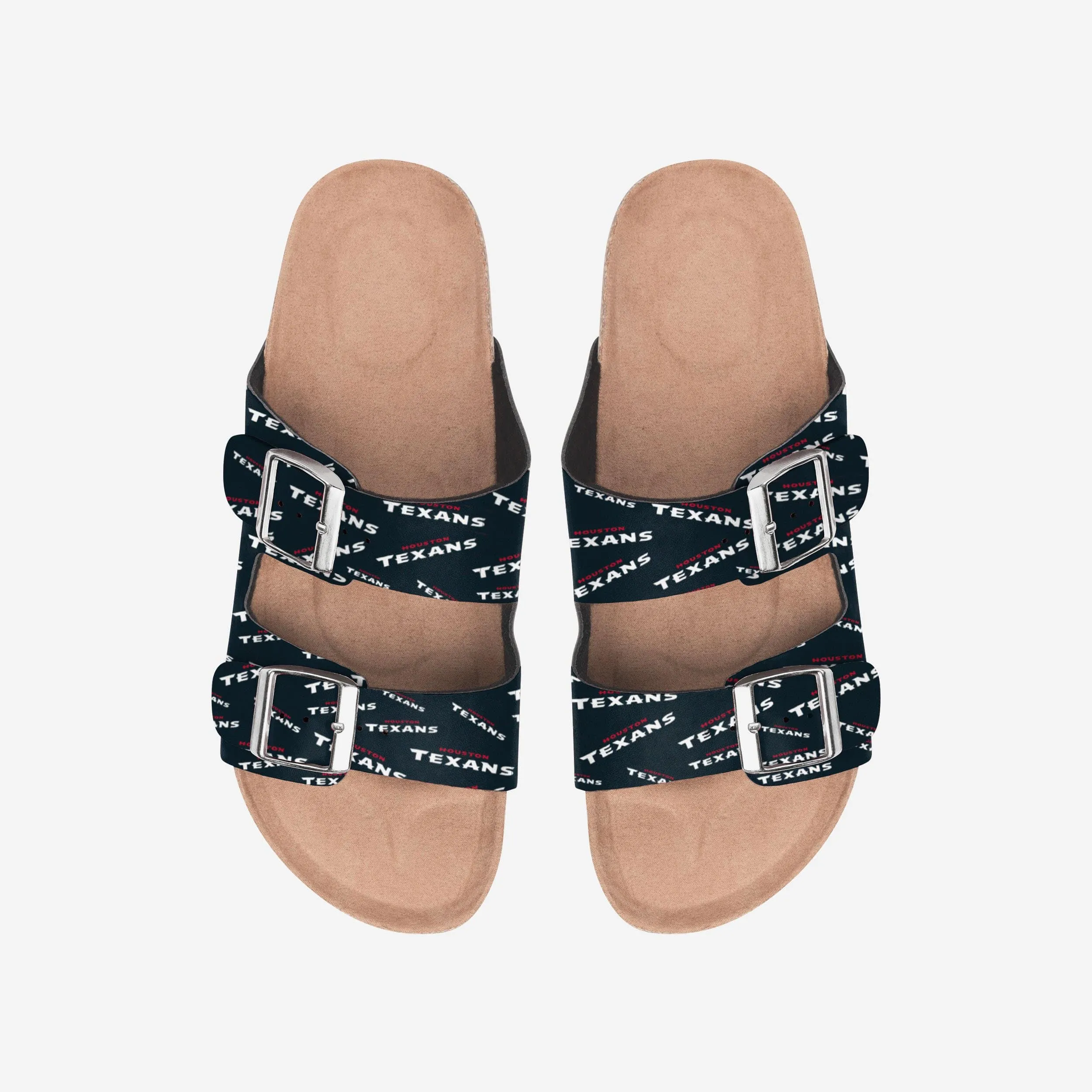 Houston Texans Womens Mini Print Double Buckle Sandal