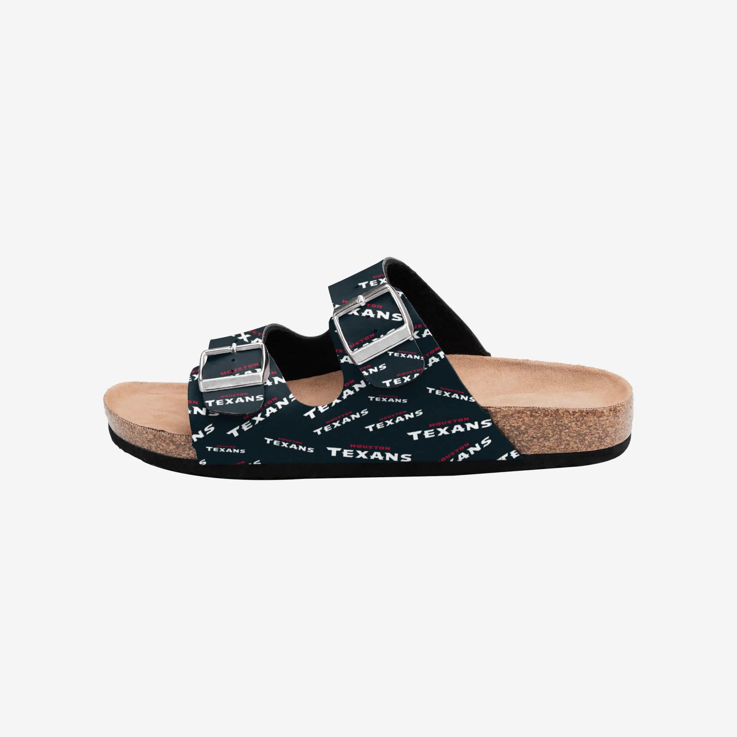 Houston Texans Womens Mini Print Double Buckle Sandal