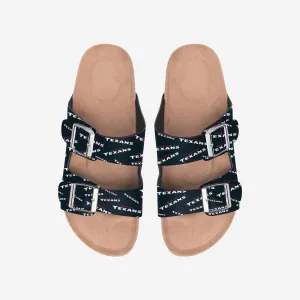 Houston Texans Womens Mini Print Double Buckle Sandal
