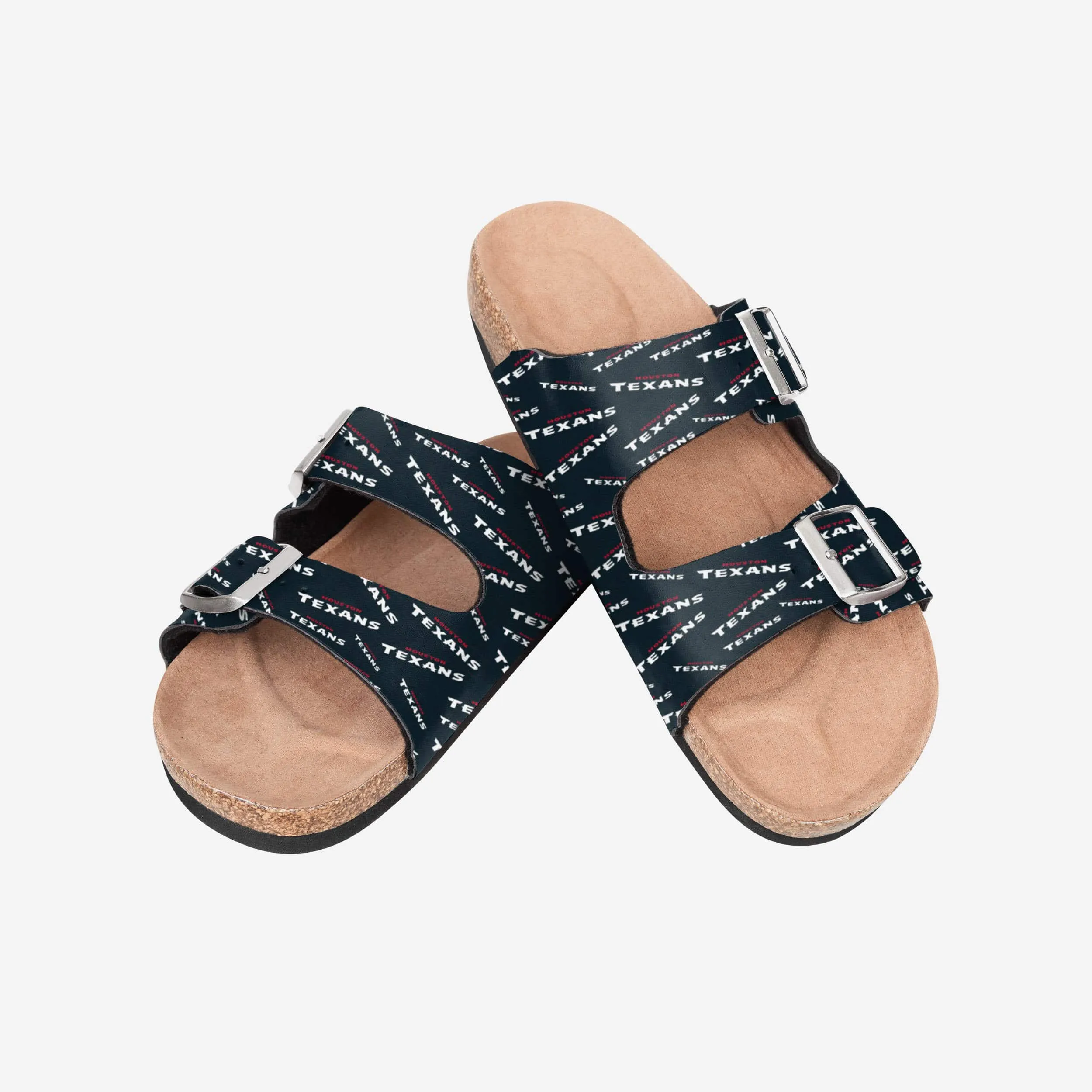 Houston Texans Womens Mini Print Double Buckle Sandal