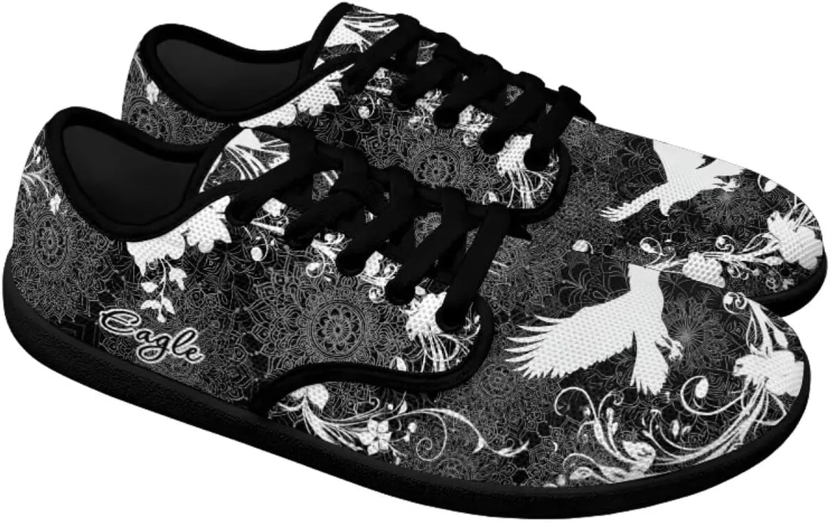 Howilath Mandala Animal Lace up Barefoot Shoes Running Sneakers Casual Sport Flat Shoes with Anti-Slip Sole