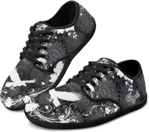 Howilath Mandala Animal Lace up Barefoot Shoes Running Sneakers Casual Sport Flat Shoes with Anti-Slip Sole