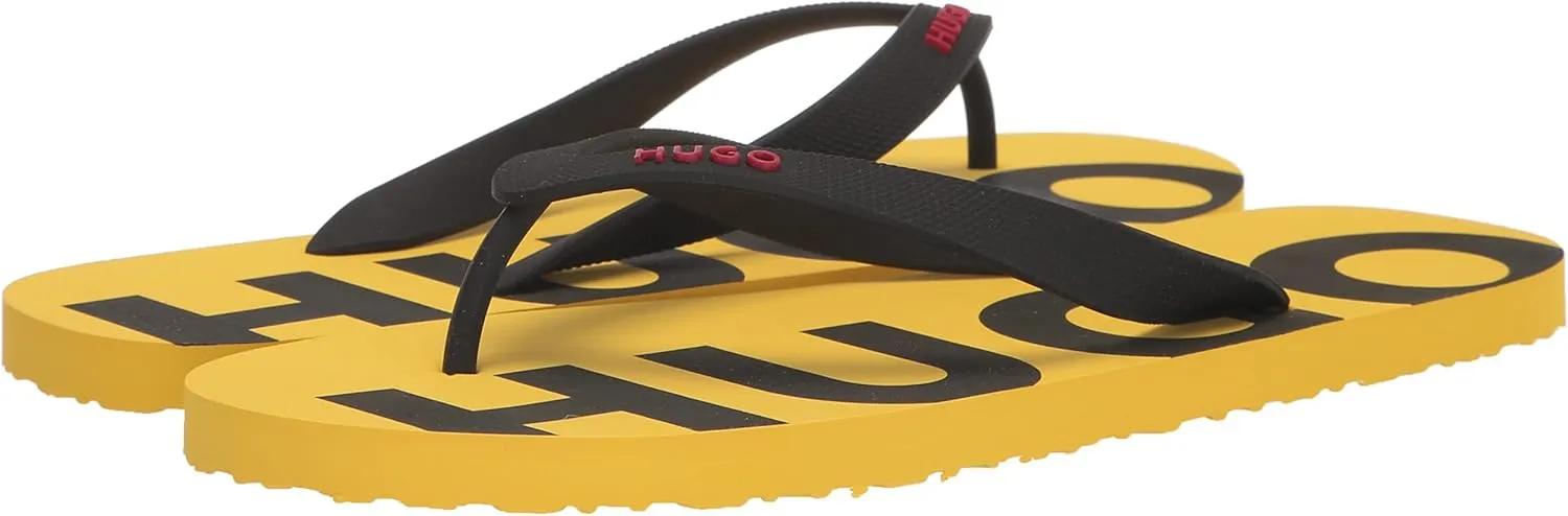 HUGO Men's Bold Logo Flip Flops