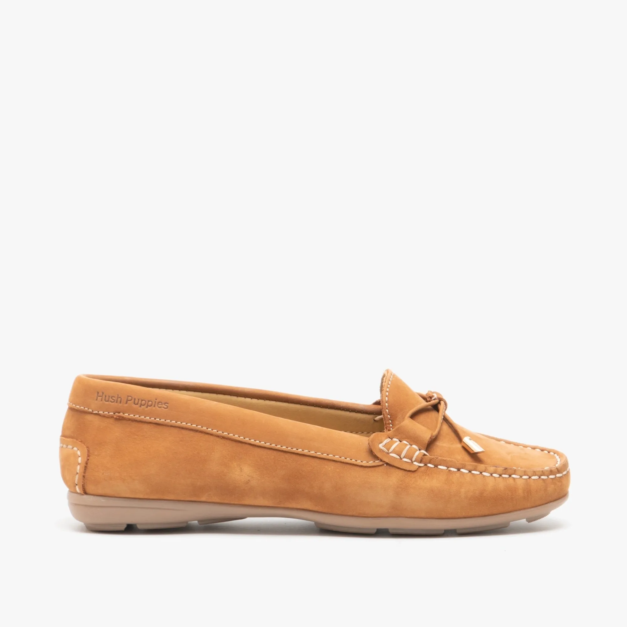 Hush Puppies MAGGIE Womens Leather Driving Shoes Tan