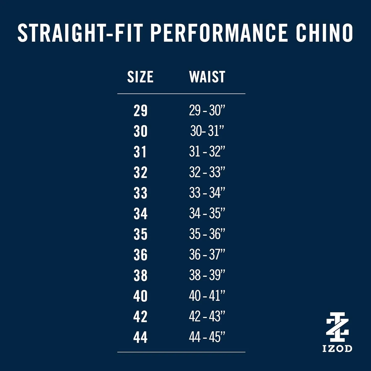 IZOD Men's Performance Stretch Straight Fit Flat Front Chino Pant