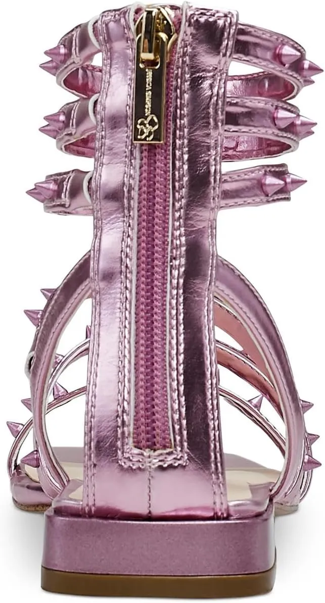 Jessica Simpson Womens Cenedra Studded Faux Leather Ankle Strap