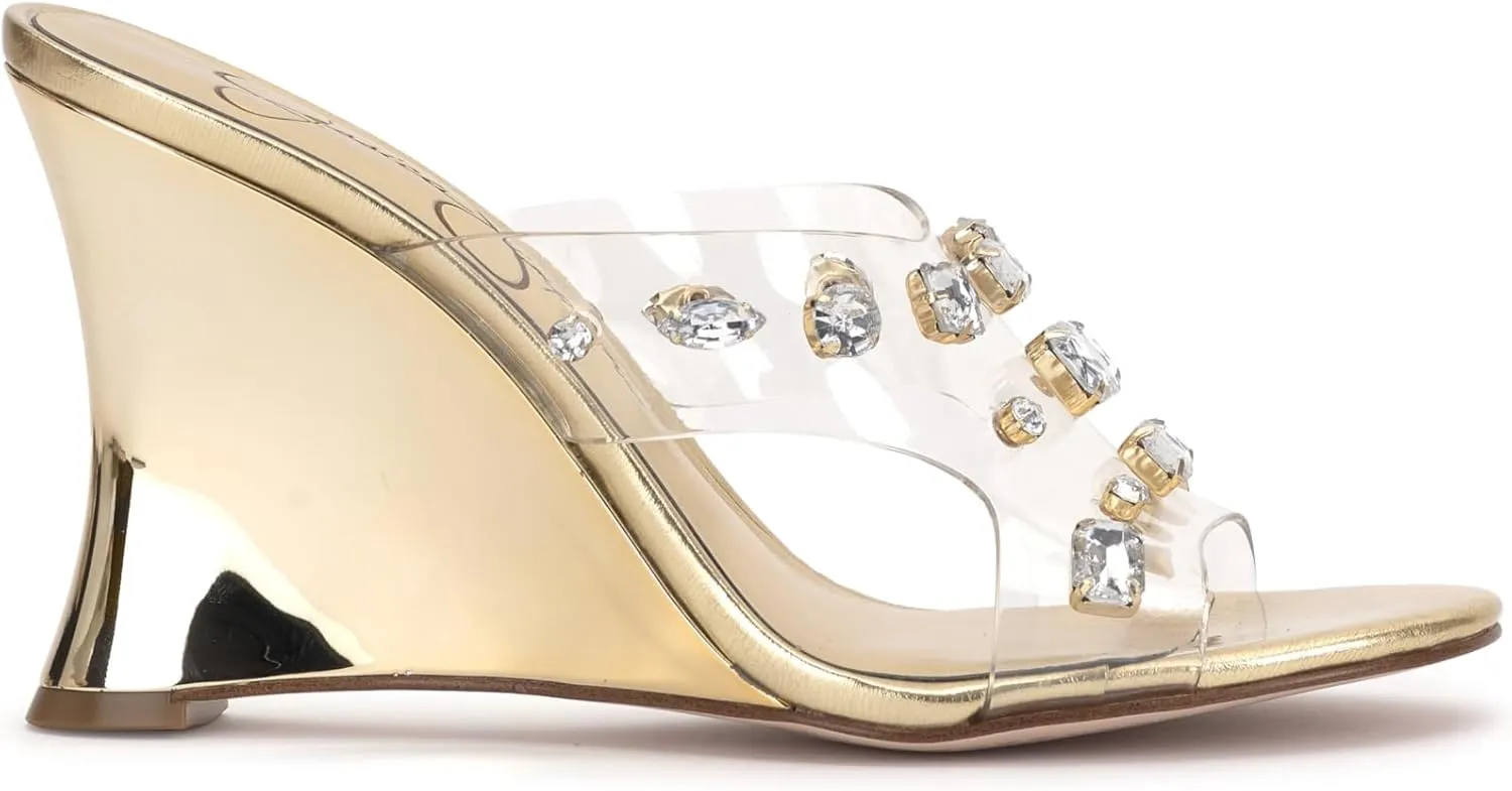Jessica Simpson Womens Ganisa Stiletto Tranclucent Wedge Sandals