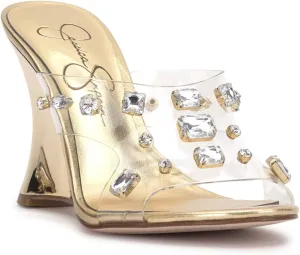 Jessica Simpson Womens Ganisa Stiletto Tranclucent Wedge Sandals