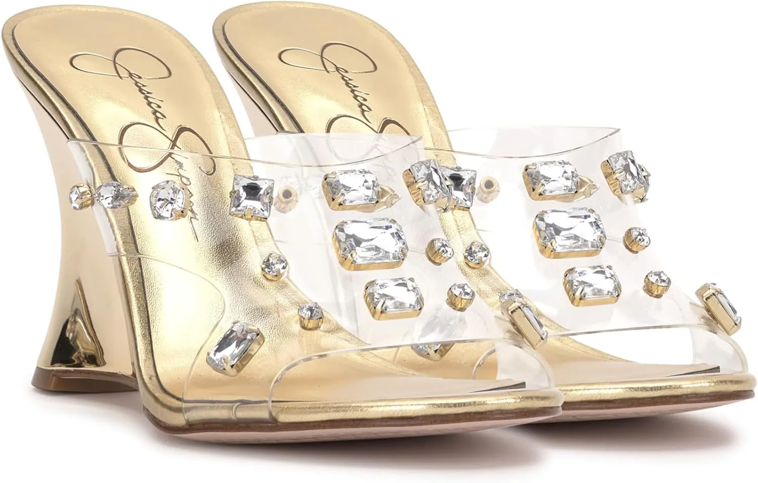 Jessica Simpson Womens Ganisa Stiletto Tranclucent Wedge Sandals