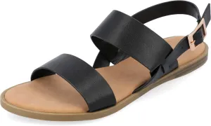 Journee Collection Women's Lavine Multi Strap Flat Sandals - Black Wd, 9
