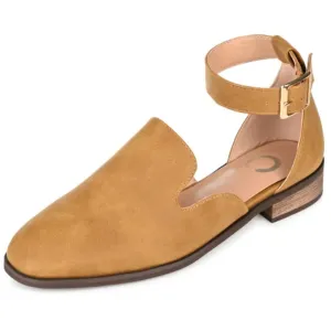 Journee Collection Womens Loreta Wide Width Buckle Square Toe Loafer Flats - 9 W - Mustard
