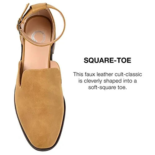 Journee Collection Womens Loreta Wide Width Buckle Square Toe Loafer Flats - 9 W - Mustard