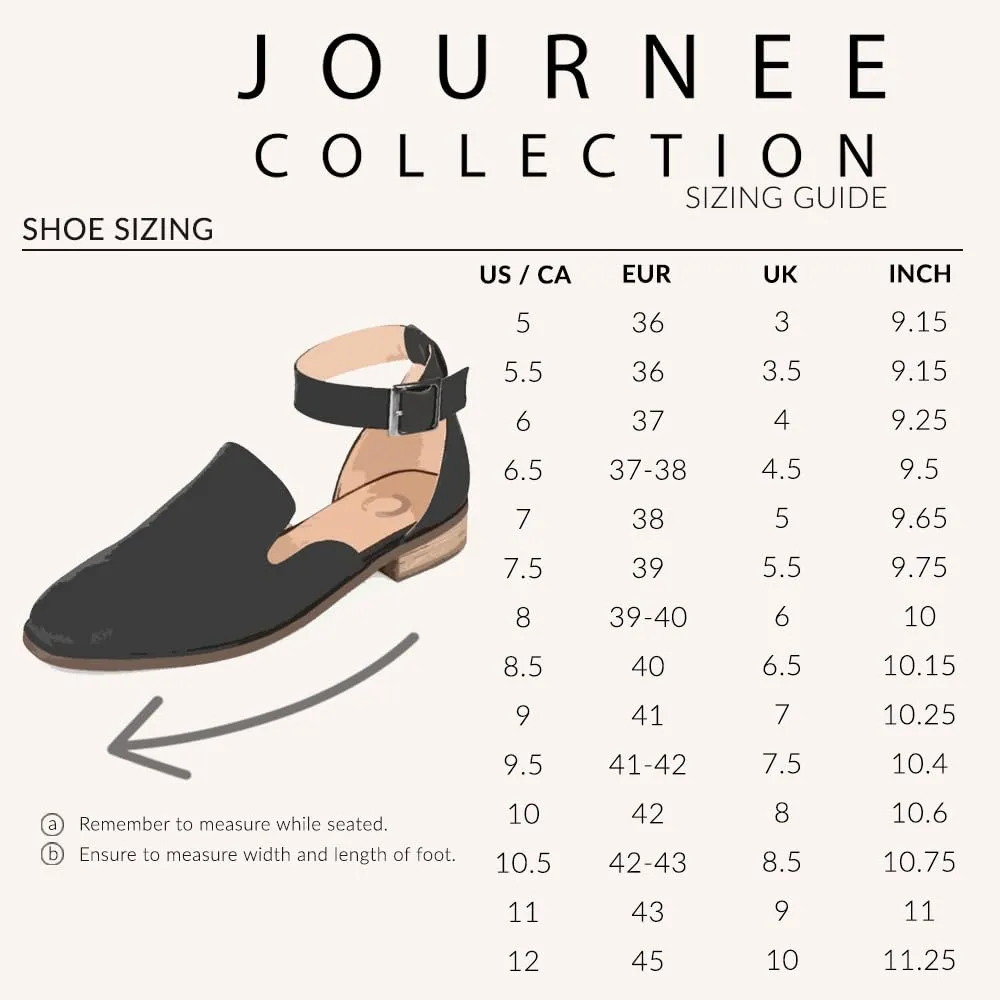 Journee Collection Women's Loreta Width Buckle Square Toe Loafer Flats Navy - Size - 9 Wide