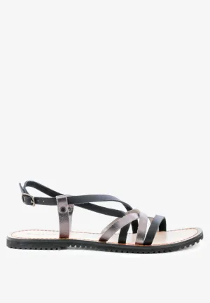 June Strappy Flat Leather Sandals By Ruw