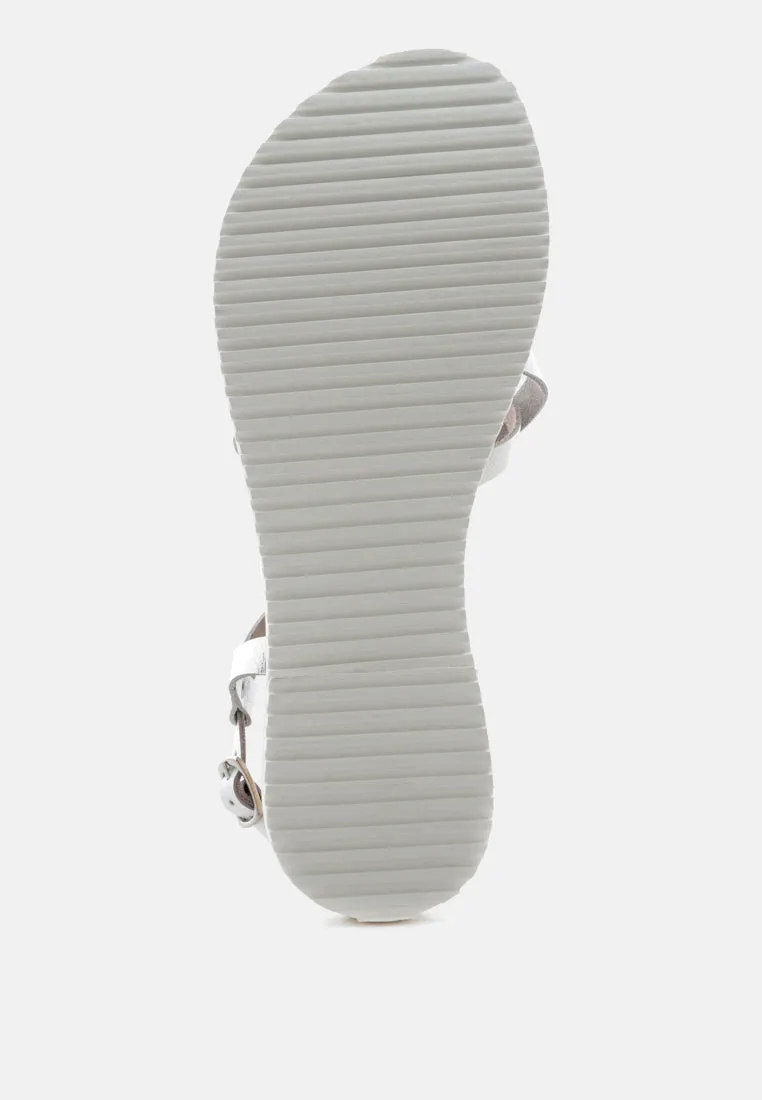 June Strappy Flat Leather Sandals By Ruw
