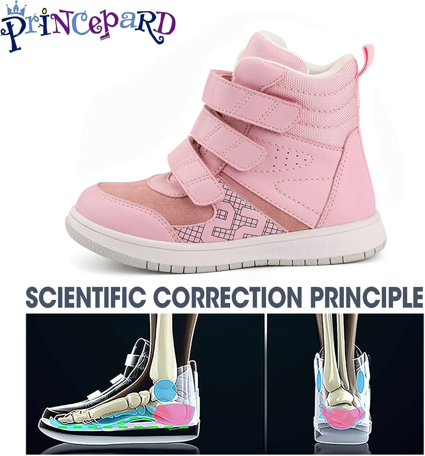 Kids Orthopedic Shoes,Toddlers Corrective High Top Boots with Arch and Ankle Support,Improve Children's Flat Feet and Valgus/varus