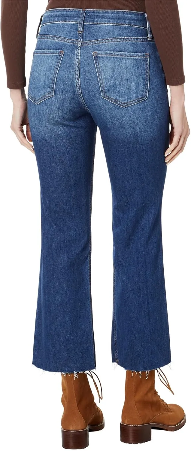 KUT from the Kloth Petite Kelsey High-Rise Fab AB Ankle Flare in Royal