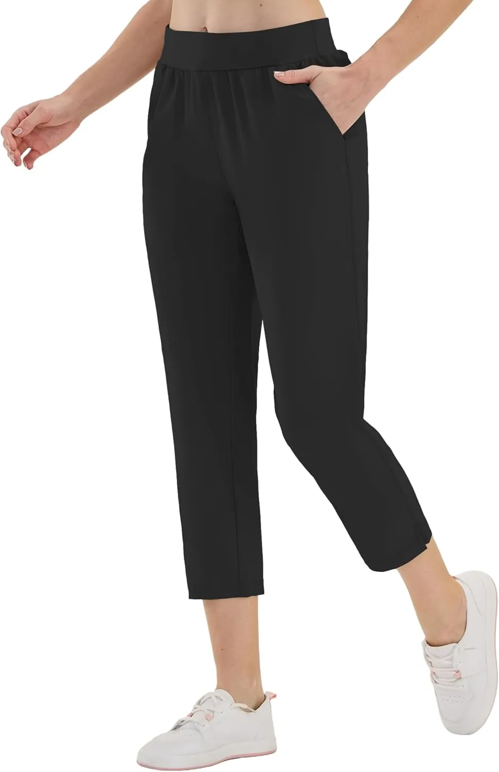 LastFor1 Women's Golf Pants High Waisted Water Resistant UPF 50  7/8 Ankle Pants with Pockets Lightweight Athletic Casual