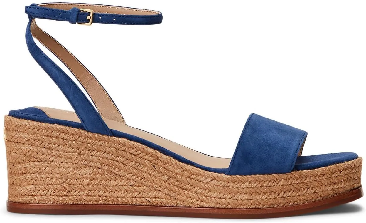 Lauren Ralph Lauren Women's Leona Suede Espadrille Wedge Sandal