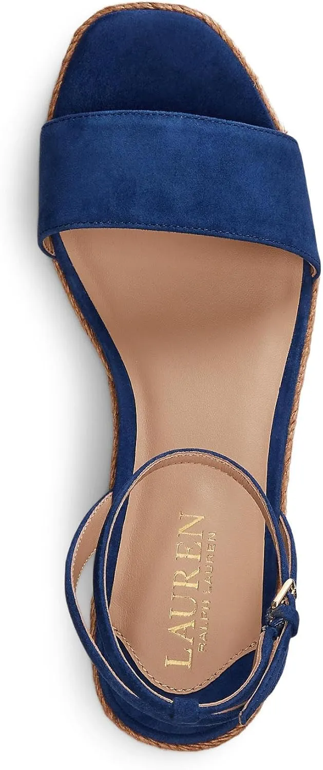 Lauren Ralph Lauren Women's Leona Suede Espadrille Wedge Sandal