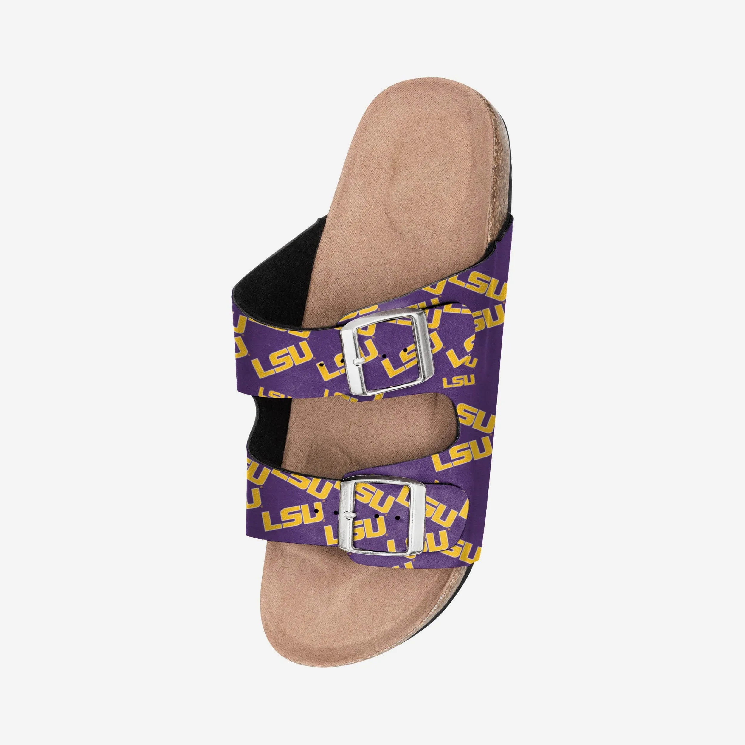 LSU Tigers Womens Mini Print Double Buckle Sandal