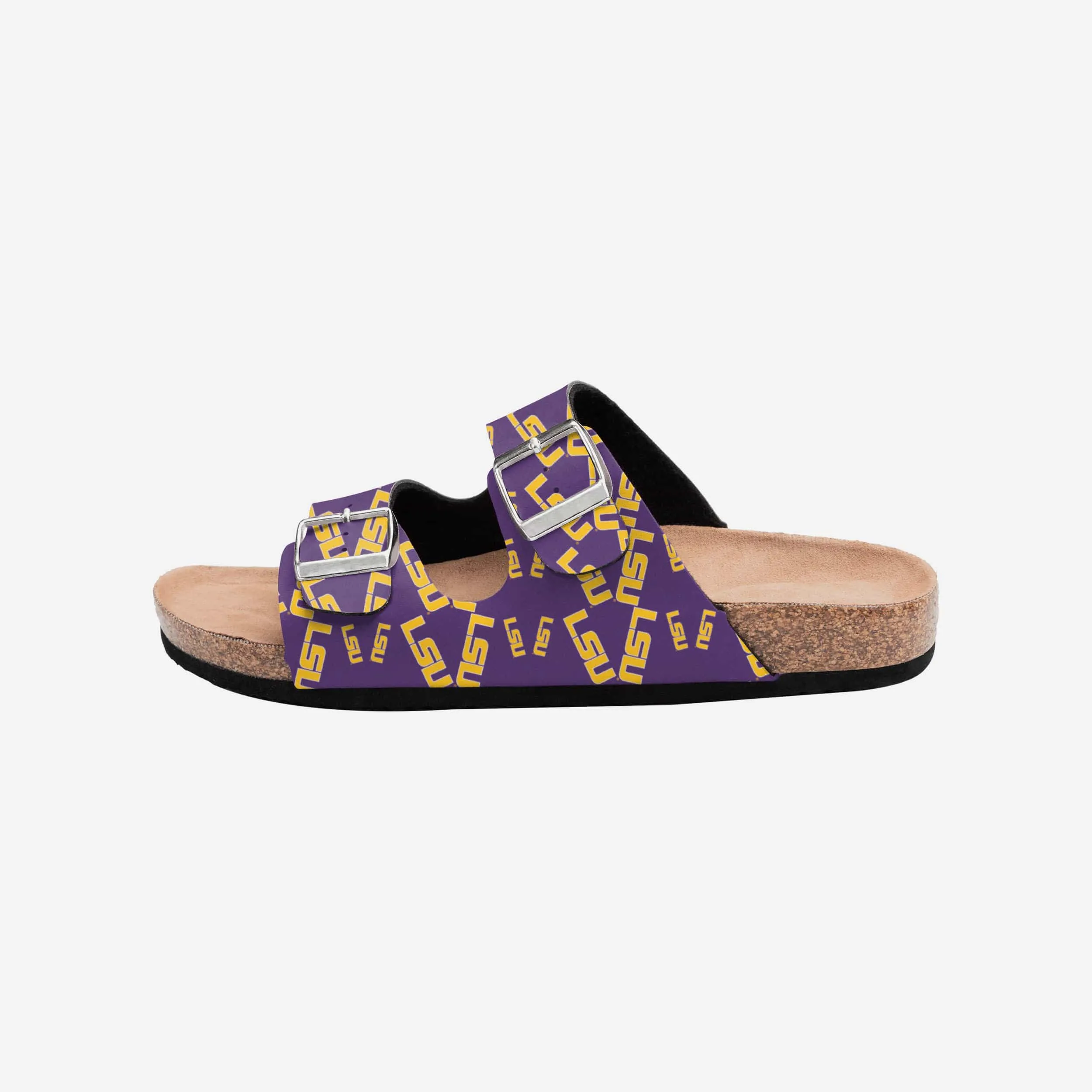 LSU Tigers Womens Mini Print Double Buckle Sandal
