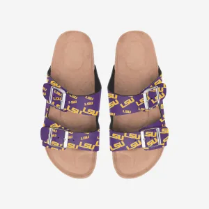 LSU Tigers Womens Mini Print Double Buckle Sandal