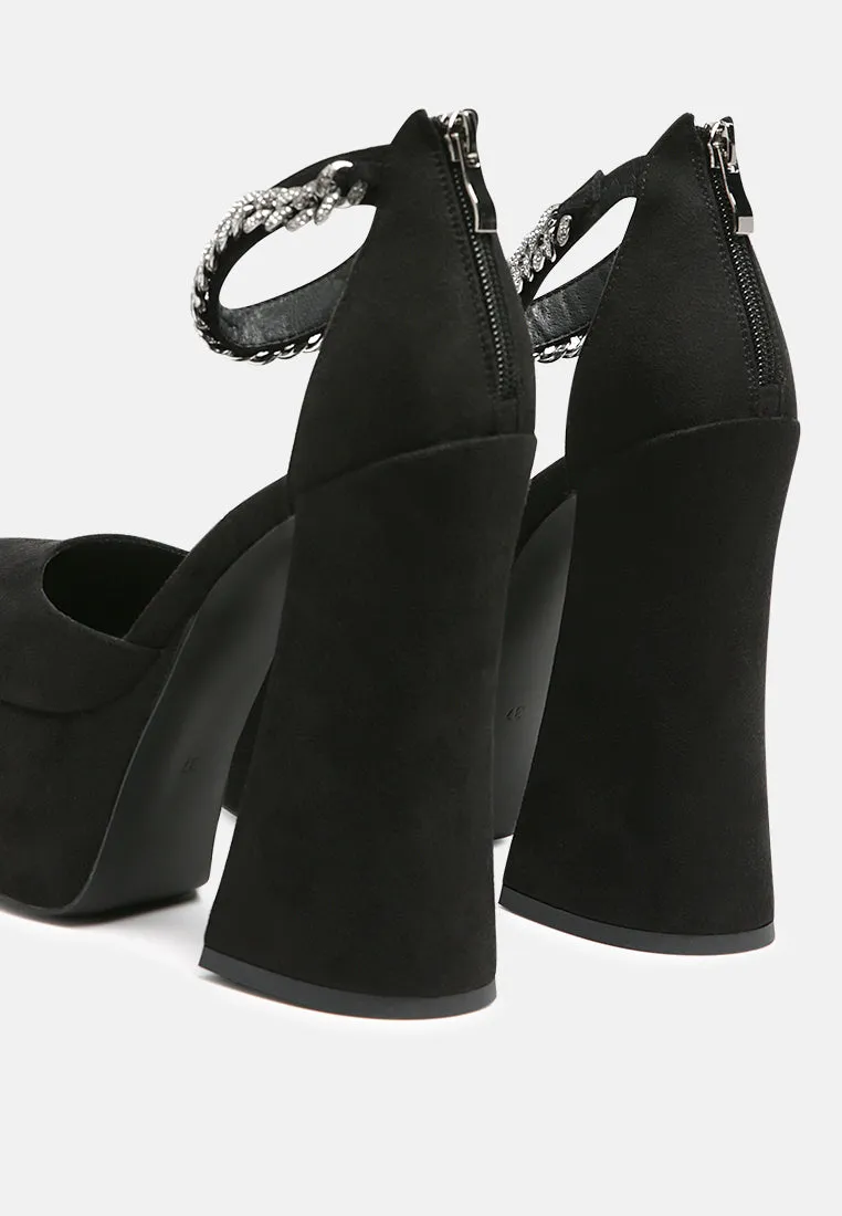 Lucky Me Block Platform Sandal With Metal Chain By Ruw