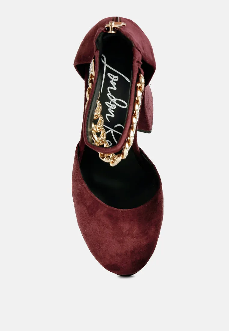 Lucky Me Block Platform Sandal With Metal Chain By Ruw