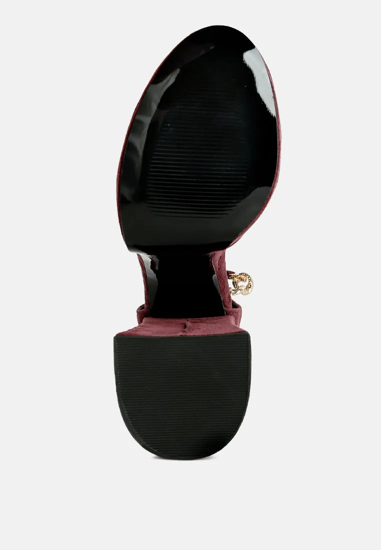Lucky Me Block Platform Sandal With Metal Chain By Ruw