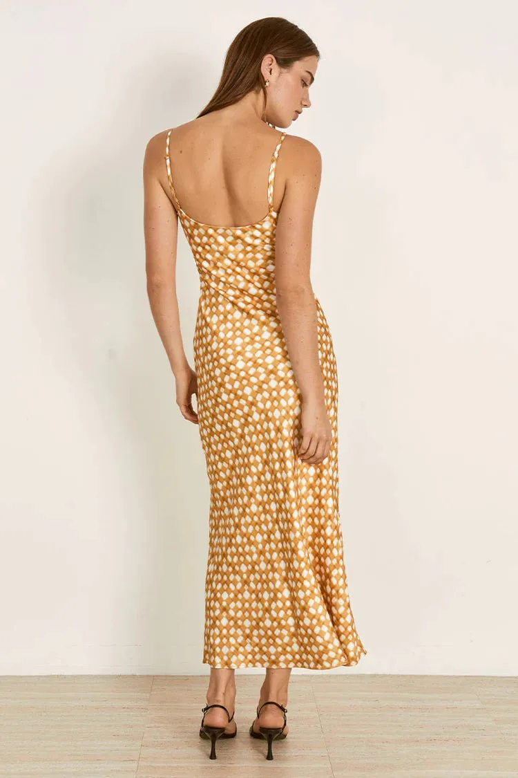 Lumen Midi Dress Golden Check