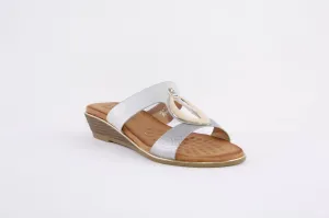 LUNAR - JLH145 PENNITA-LOW WEDGE MULE - SILVER