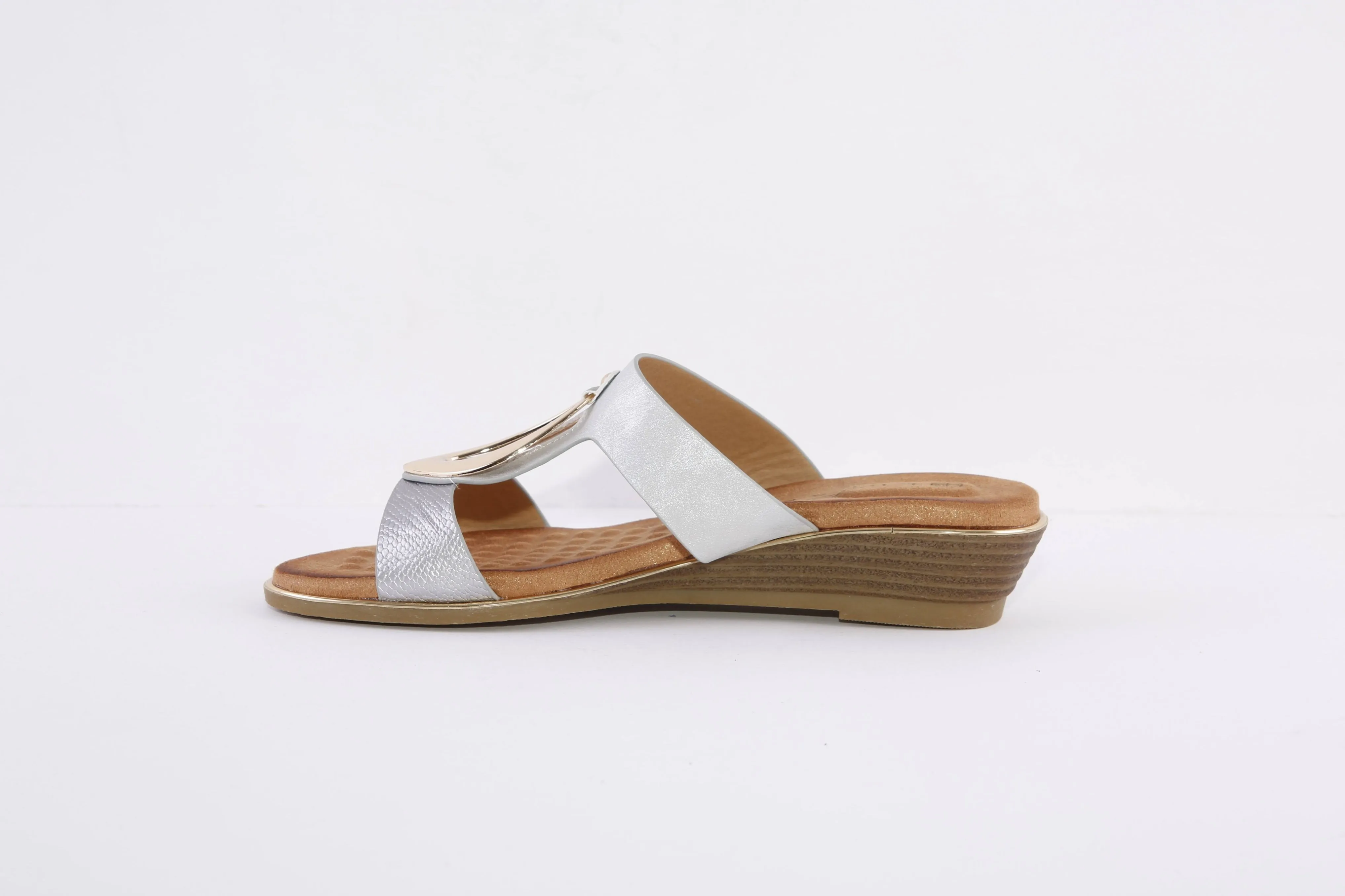 LUNAR - JLH145 PENNITA-LOW WEDGE MULE - SILVER