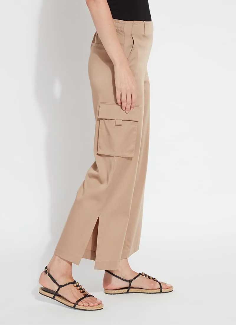 Lyssé Calypso Cargo Pants for Women – Cropped Ankle Pants and Stretch Satin Pants with Relaxed Fit