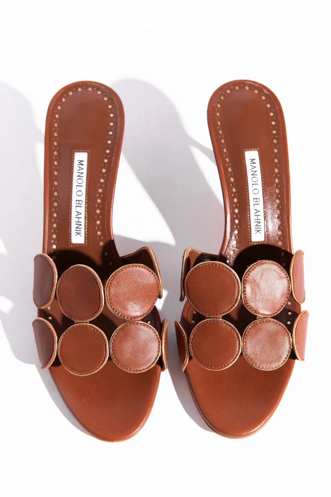 MANOLO BLAHNIK Brown "Haribal" Heeled Mule (Sz. 38)