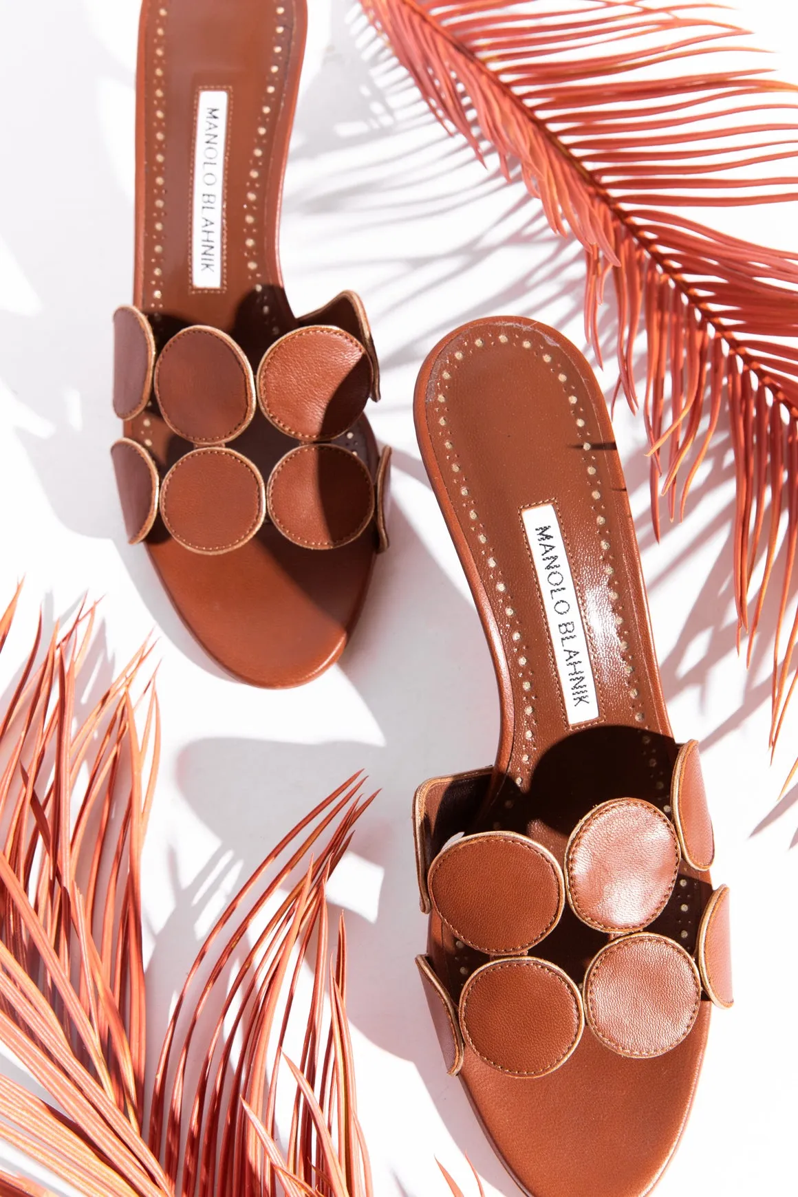 MANOLO BLAHNIK Brown "Haribal" Heeled Mule (Sz. 38)
