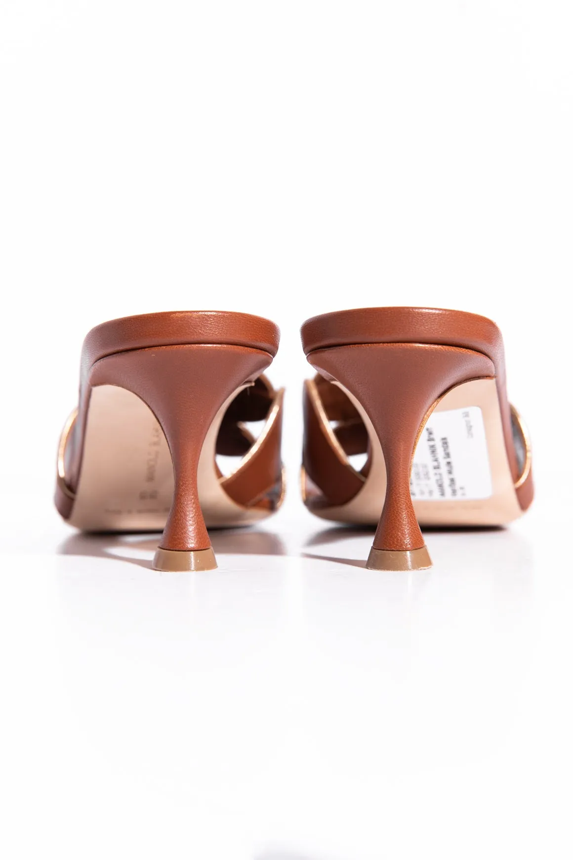 MANOLO BLAHNIK Brown "Haribal" Heeled Mule (Sz. 38)
