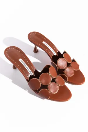 MANOLO BLAHNIK Brown "Haribal" Heeled Mule (Sz. 38)