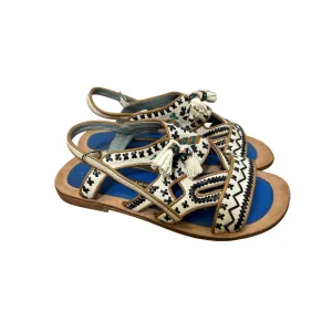 Meher Kakalia Handmade Embroidered Tassle Flat Sandals Sz 38 (8)