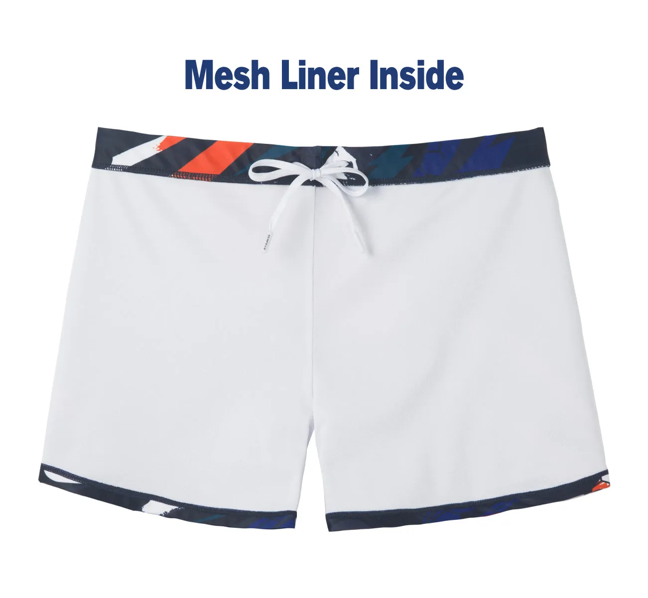 Men's 7" Football Print Square Leg Splice Swimsuit