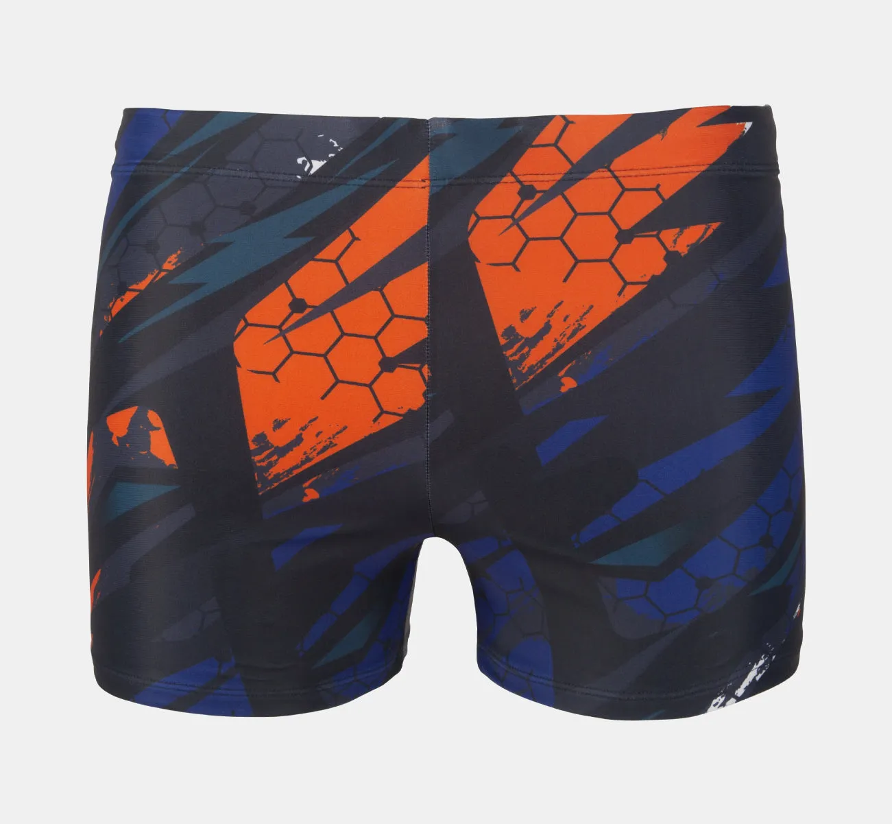 Men's 7" Football Print Square Leg Splice Swimsuit