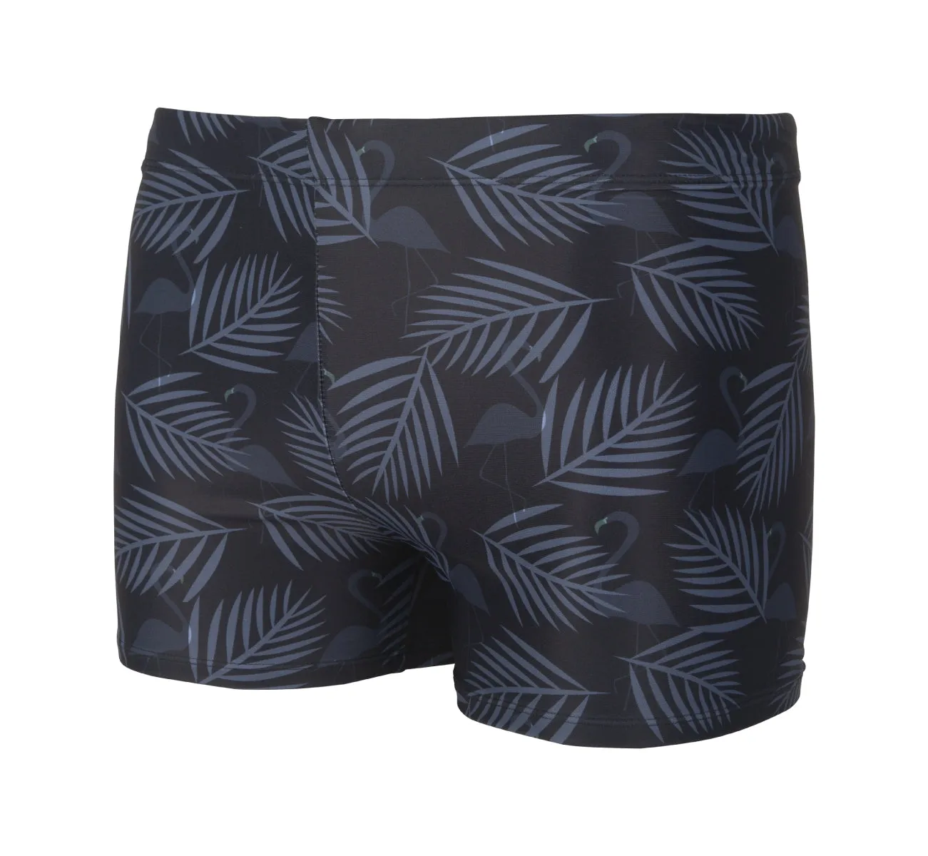 Men's 7" Tropical Print Square Leg Splice Swimsuit