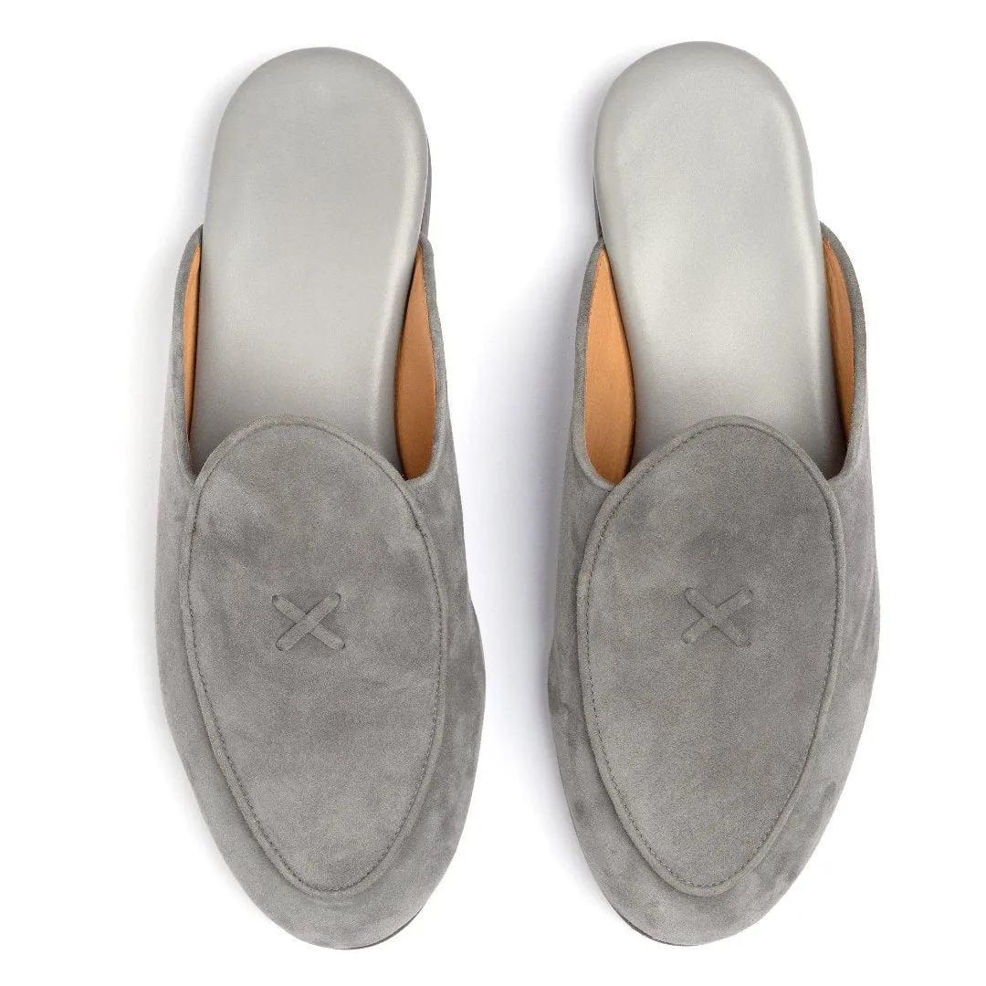 Men's Grigio Suede Milano Mule From Del Toro Shoes