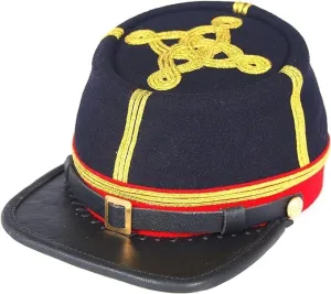Men's US Civil War Infantry Style Gray Kepi with Badge