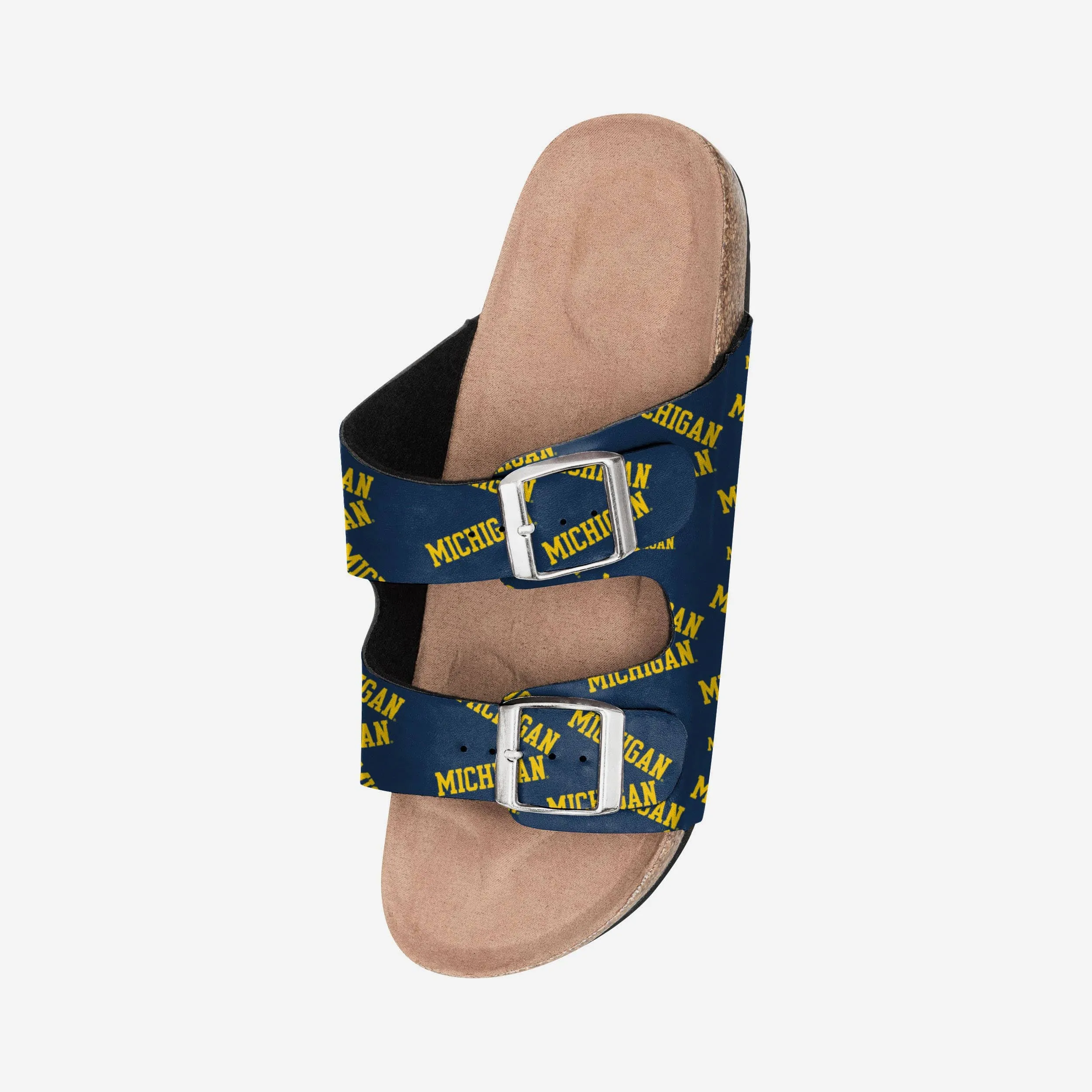 Michigan Wolverines Womens Mini Print Double Buckle Sandal