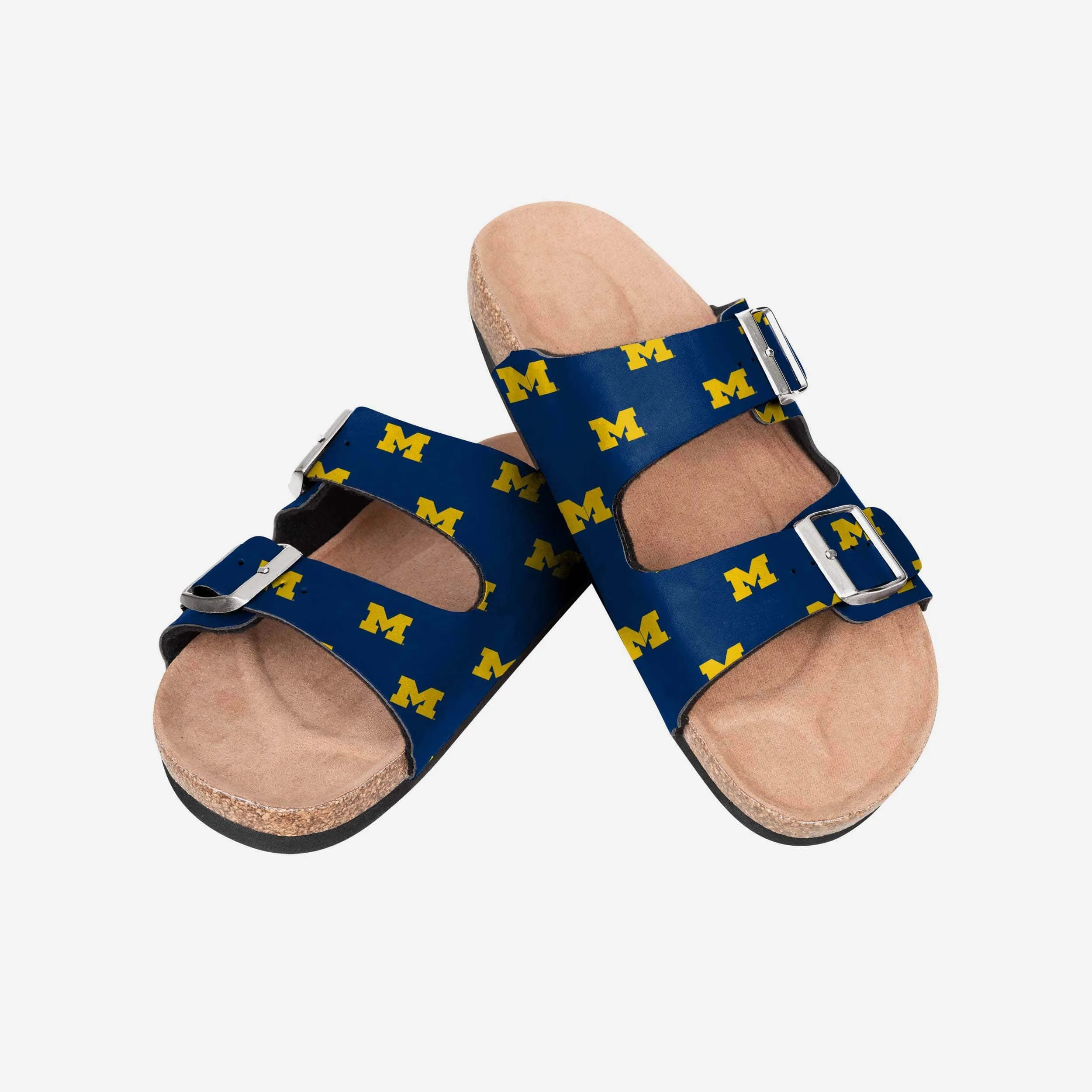 Michigan Wolverines Womens Team Logo Double Buckle Sandal