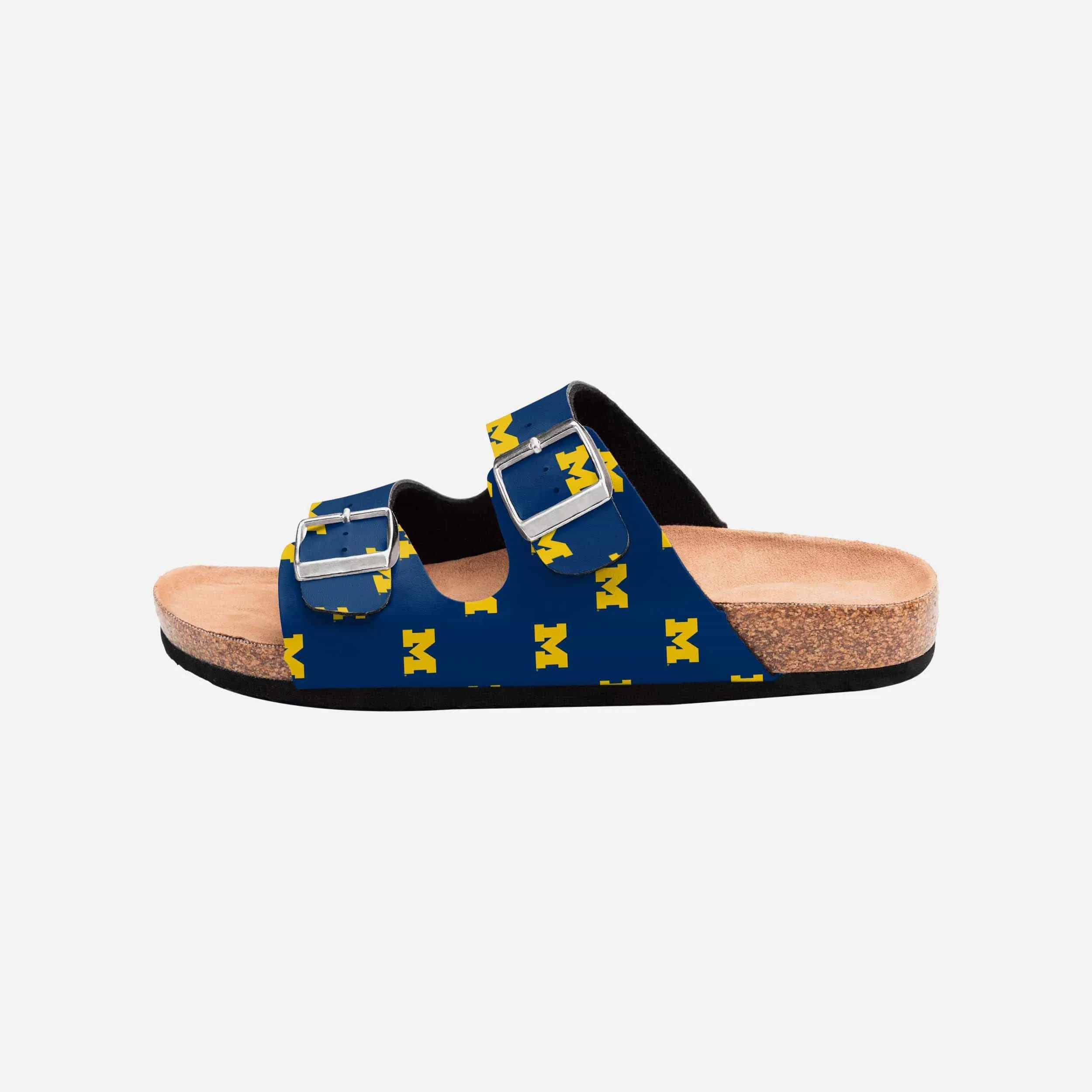 Michigan Wolverines Womens Team Logo Double Buckle Sandal
