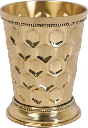 Mint Julep Cups For Bourbon Cocktail Moscow Mule Classic Beaded Trim Border Made by Soild Brass Capacity-12 Ounce (Diamond, 1)