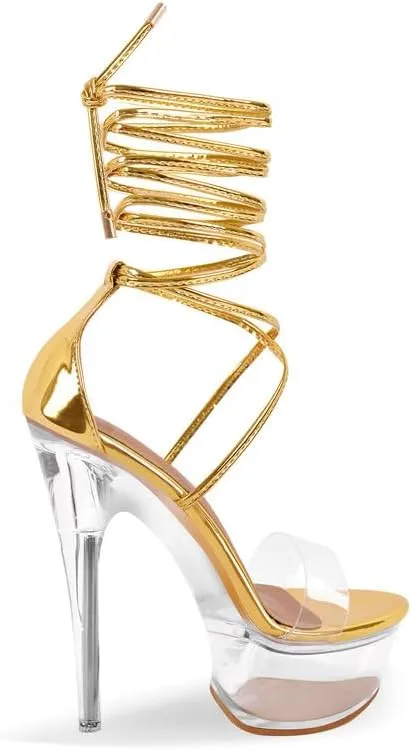 MissHeel Clear Platform Sexy Heels Lace-up